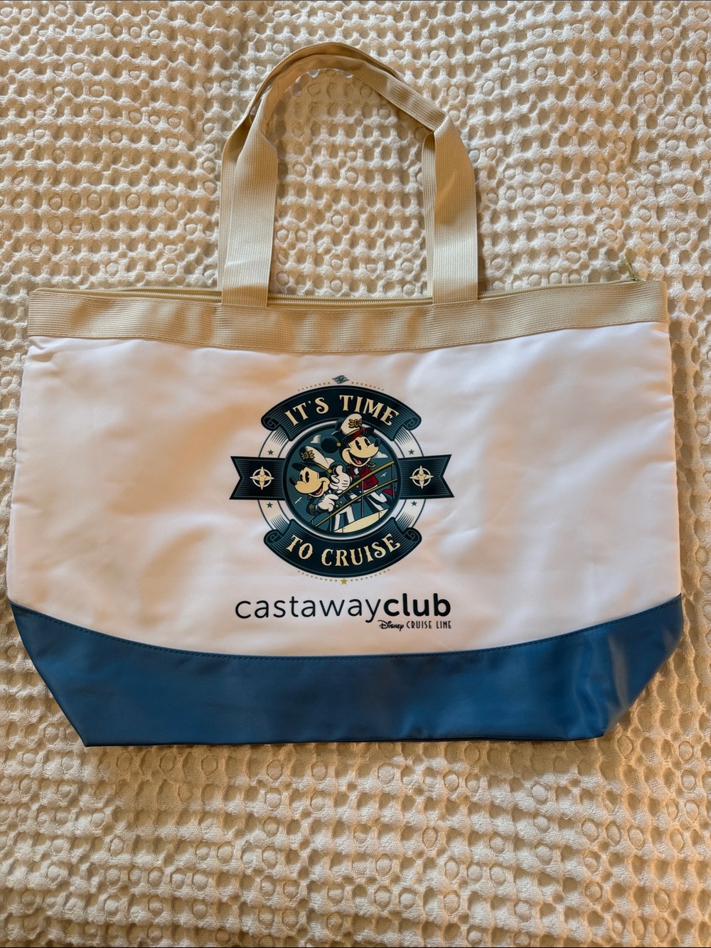 Disney White and Blue Castaway Club Cruise Tote